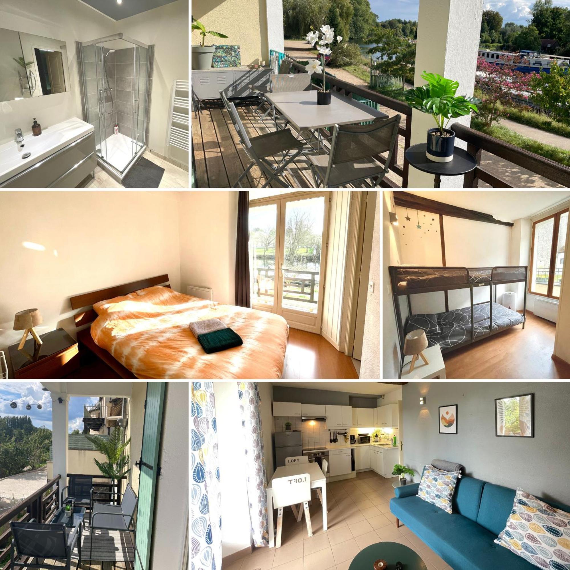 T3-Balcon Plein Sud-Acces Direct Au Bord Du Loing Apartment Moret-sur-Loing Exterior photo